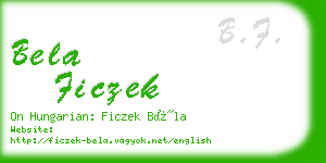 bela ficzek business card